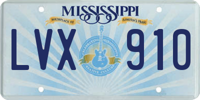 MS license plate LVX910