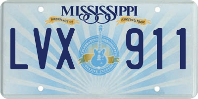 MS license plate LVX911