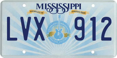 MS license plate LVX912
