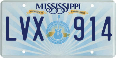MS license plate LVX914