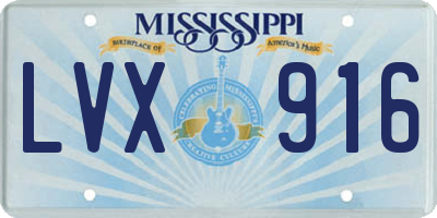 MS license plate LVX916