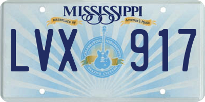 MS license plate LVX917