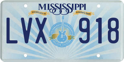 MS license plate LVX918