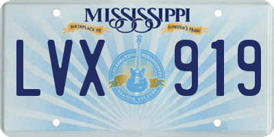 MS license plate LVX919