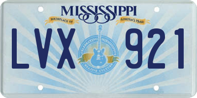 MS license plate LVX921