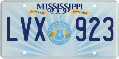 MS license plate LVX923