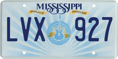 MS license plate LVX927