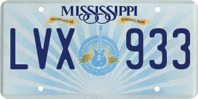 MS license plate LVX933