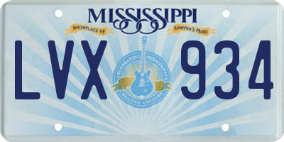 MS license plate LVX934
