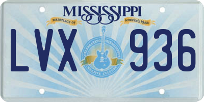 MS license plate LVX936