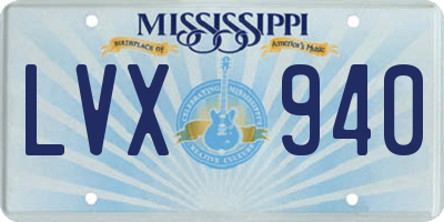 MS license plate LVX940