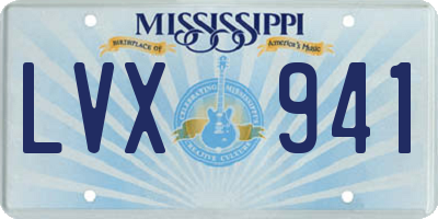 MS license plate LVX941