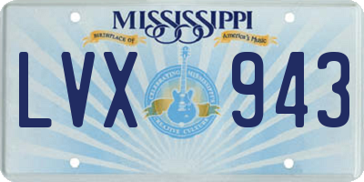 MS license plate LVX943