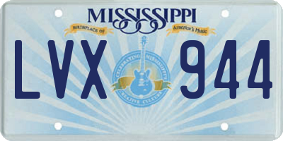 MS license plate LVX944