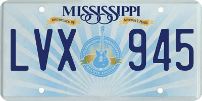 MS license plate LVX945