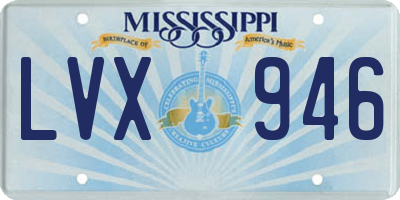 MS license plate LVX946