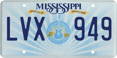 MS license plate LVX949