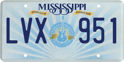 MS license plate LVX951