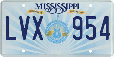 MS license plate LVX954