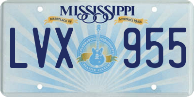MS license plate LVX955