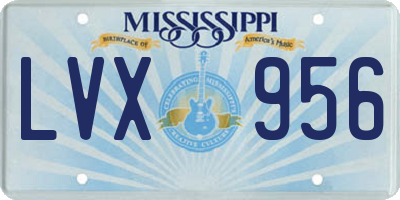 MS license plate LVX956