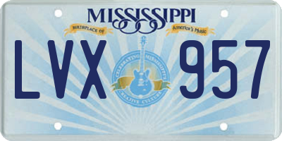 MS license plate LVX957