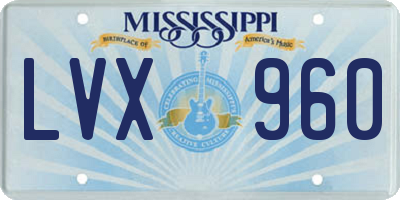 MS license plate LVX960