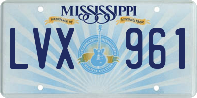 MS license plate LVX961