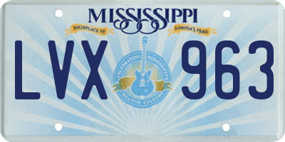 MS license plate LVX963