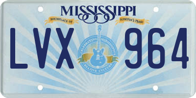 MS license plate LVX964