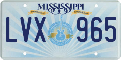 MS license plate LVX965