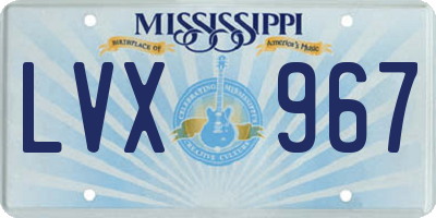 MS license plate LVX967