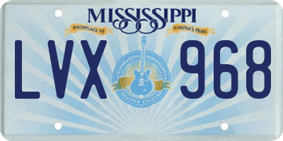 MS license plate LVX968