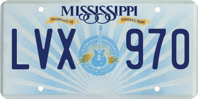 MS license plate LVX970