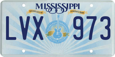 MS license plate LVX973