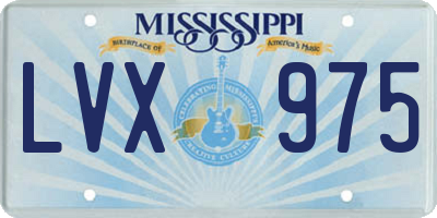 MS license plate LVX975