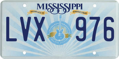 MS license plate LVX976