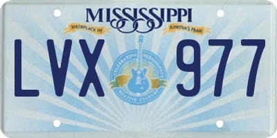 MS license plate LVX977