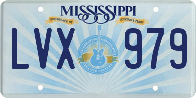 MS license plate LVX979