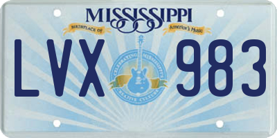 MS license plate LVX983