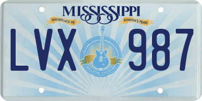 MS license plate LVX987