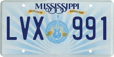 MS license plate LVX991