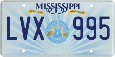 MS license plate LVX995