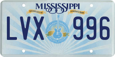 MS license plate LVX996