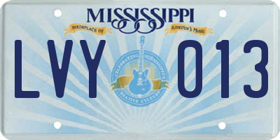 MS license plate LVY013