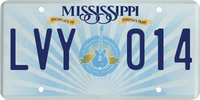 MS license plate LVY014