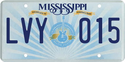 MS license plate LVY015
