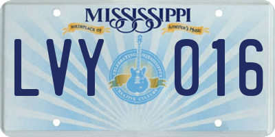 MS license plate LVY016