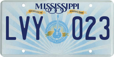 MS license plate LVY023