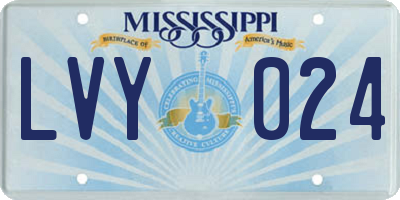 MS license plate LVY024